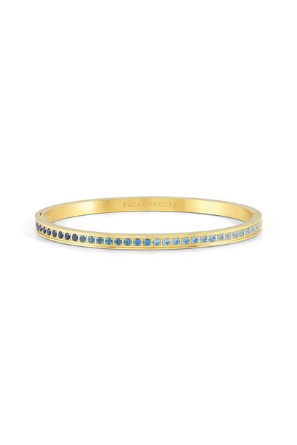 PRETTY BANGLES Paslanmaz Çelik Bileklik ve Mavi Zirkon Taş (LARGE) - Altın Sarısı KARIŞIK RENKLİ