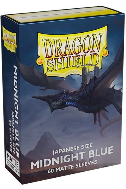 Manșoane mate Dragon Shield Midnight Blue (60 buc) - mărime japoneză