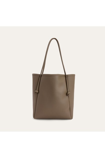 Women's Mink Color Leather Look Handbag