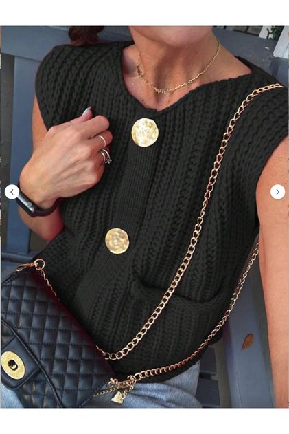 Women's Thick Knitted Sweater Vest Cardigan