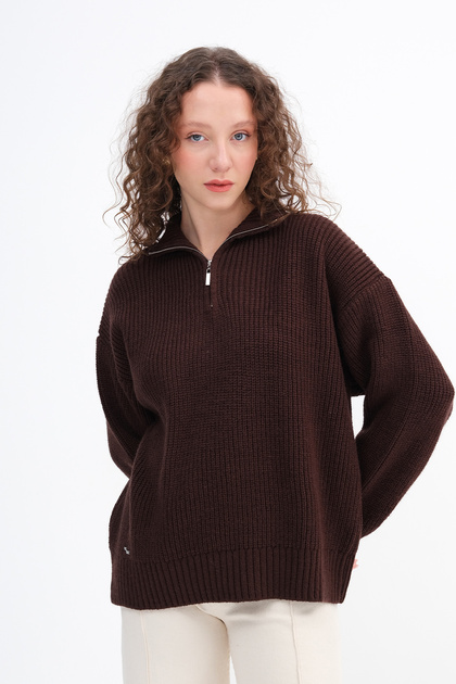 Addax Yakası Fermuarlı Triko Kazak K3474 - Fiyatı, Yorumları