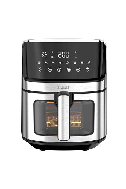 Фритюрник с горещ въздух AF6.5B-S1700DW 6.5L 1700W Таймер 0-60 мин 8 програми Технология Fry-Force