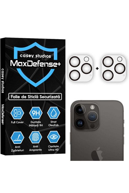 Set 2x Folie Sticla Camera iPhone 16 Pro Max/16 Pro, HD, Anti zgarieturi, Anti socuri, Transparent