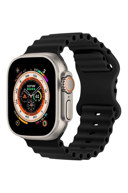 Curea Silicon Ocean Loop Apple Watch Ultra 2/Ultra/SE/9/8/7/6/5/4/3/2/1 - 42/44/45/49MM, Negru