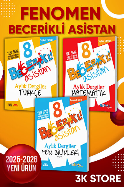 Fenomen Yayıncılık 2026 LGS 8.Sınıf Becerikli Asistan 3lü Set