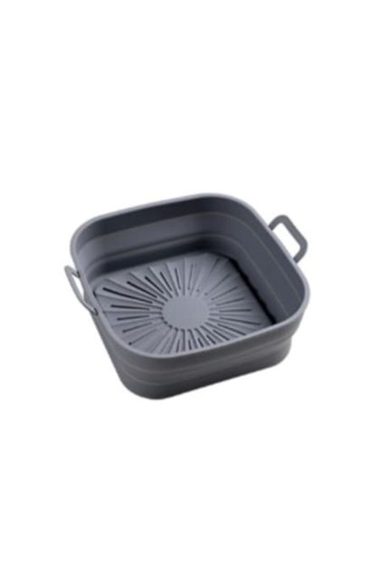 Tavă pentru friteuza cu aer, silicon, reutilizabilă, gri