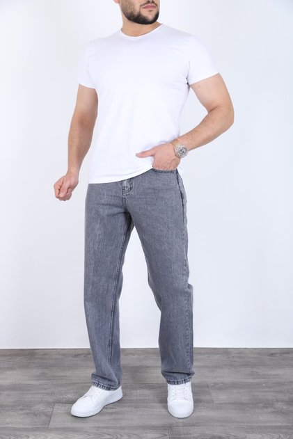 Men's Liver Gray Baggy Jeans Wide Fit Comfortable Casual & Streetwear Denim Jeans