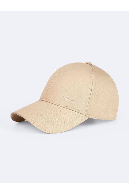 Beige Sign Printed Sports Hat