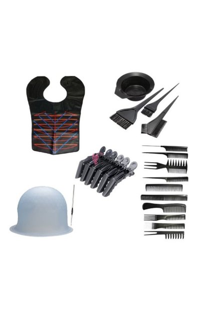 Set complet pentru vopsit parul cu casca suvite, pelerina, 6 clipsuri, bol cu pensule, 10 piepteni