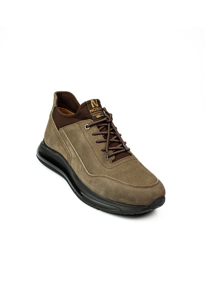 5017 Khaki Nubuck Leather Men's Casual Shoes