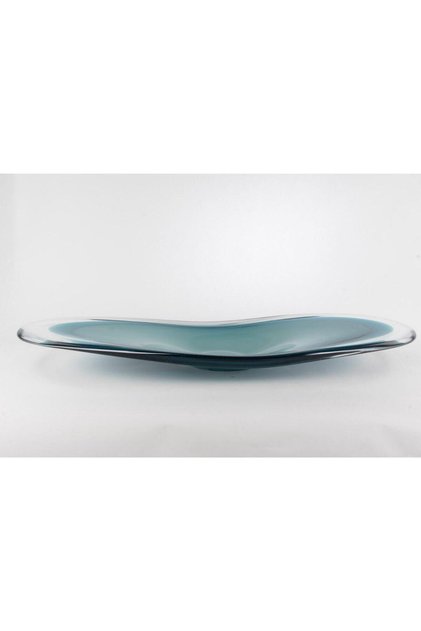 Lunera Turkuaz Cam Dekor Tabak 65x25cm