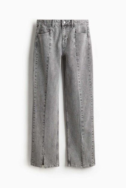 Slit-hem jeans