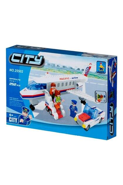 HAK İŞ OYUNCAK City Uçak ve Pilot Seti 252 Parça Yapı Blok Seti