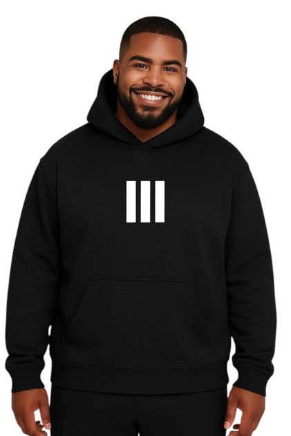 3 Line Printed Large Size Unisex Sweatshirt