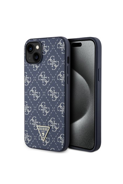 Θήκη για iPhone 15 Plus, Σκληρή θήκη 4G με μεταλλικό λογότυπο, μπλε
