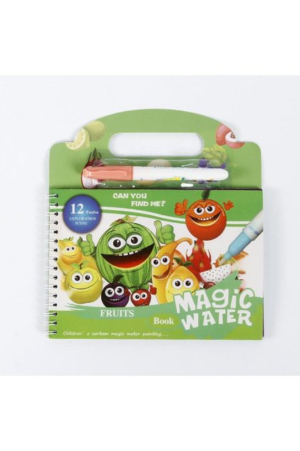 Fruits Fruit Varieties Educational Water Painting - Coloring Book with Magic Special Pen