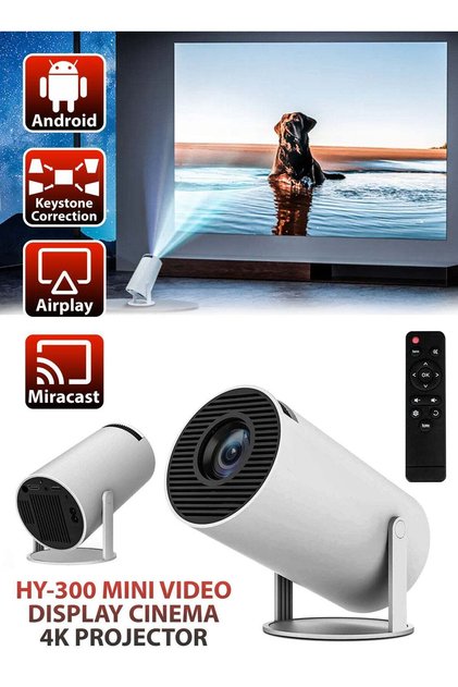HY-300 120 ANSI Lumens HD Smart Projector (Android 11)