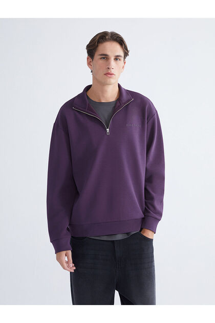 Vizyon New Season Stand Collar Printed Men's Sweatshirt