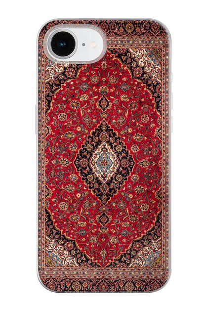 iPhone 16E Compatible Vintage Carpet Pattern Transparent Silicone Phone Case