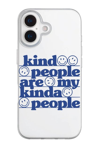 iPhone 17 Compatible Kind People Patterned Transparent Silicone Phone Case