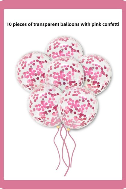 10 Pieces Party Birthday with Transparent Balloon Sequins and Confetti