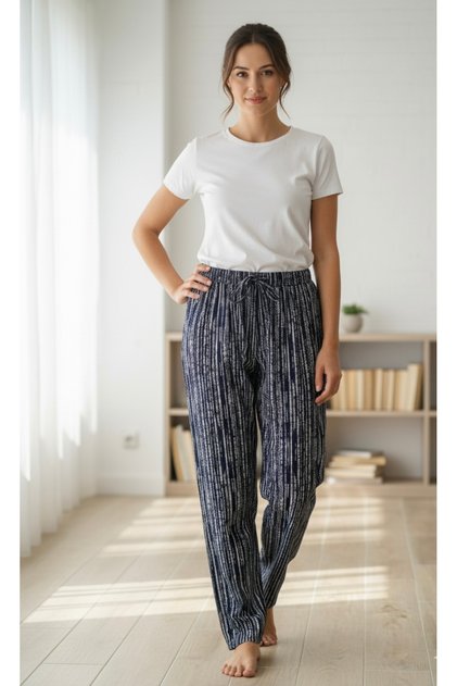 Women's Cotton Striped Trousers