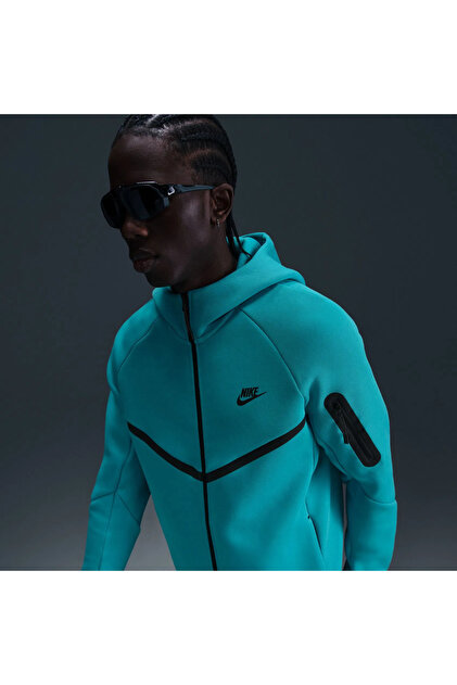 Nike Tech Fleece FZ Windrunner Hoodie Erkek Mavi Sweatshirt HRN
