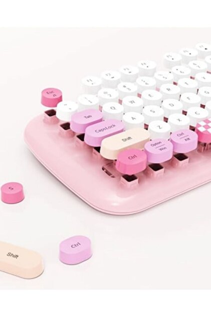 Geezer Kablosuz Klavye Ve Mouse Set 104 Tuşlu Retro Ve Şık Daktilo