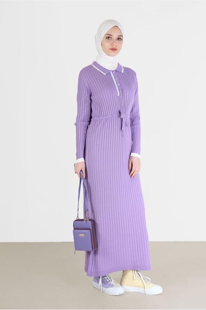 Rochie din tricot cu guler POLO 42122