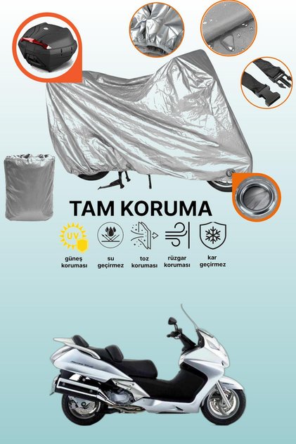 Gray Lock and Tail Bag Compatible Honda Fjs 600 Silverwing Abs Compatible Motorcycle Tarpaulin