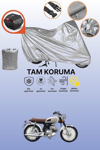 Gray Tail Bag Compatible with Kuba Rx9 50 Compatible Motorcycle Tarpaulin