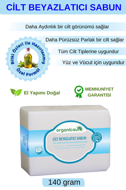 Doğal Cilt Beyazlatıcı Sabun 140 Gr Tüm Cilt Tipleri İçin B ve E Vitaminli
