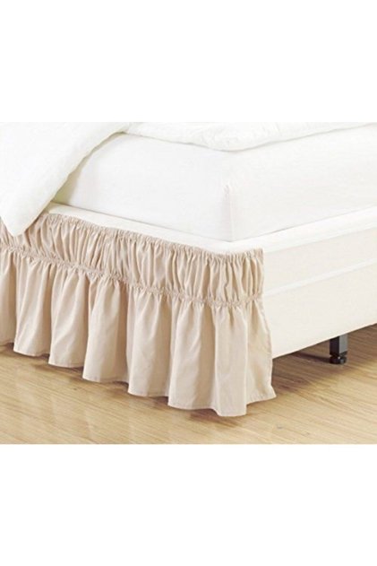 Beige Color Double Sliding Skirt Cotton Satin