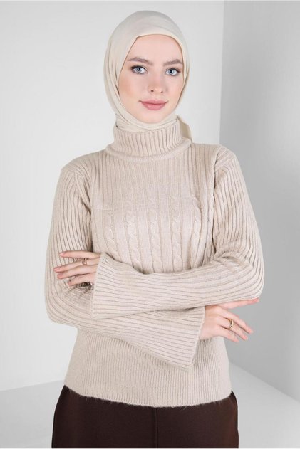PULOVER TRICOTAT CU GULER ÎNALT 44069