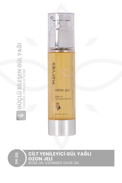 Rose Oil Ozonized Olive Oil Cilt Yenileyici Gül Yağlı Ozon Jeli Tüm Cilt Tipleri İçin 50 ml