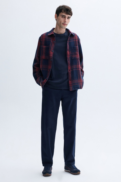 Men's Navy Blue Loose Fit Chino Pants