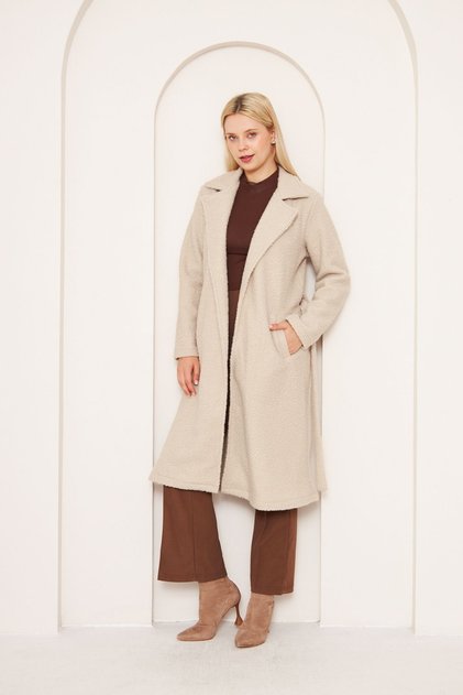 Women's Wool Blend Unlined Boucle Coat