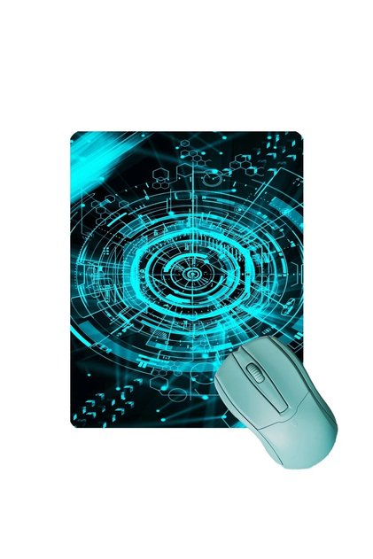Mousepad 17x21cm, fără cusături, bază netedă, anti-alunecare, verde futurist, pentru birou pentru jucători