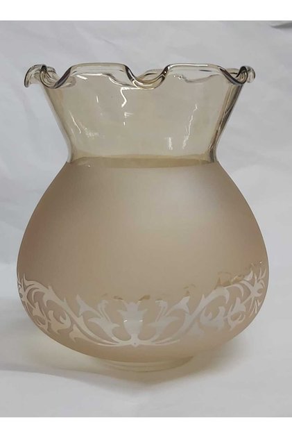 Fanus Mat Avize Kol Camı ( bal rengi ) (Boy 13,5 Cm,çap 12 Cm)