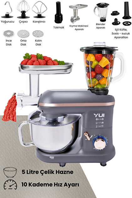 Yui M120 Multi-fonksiyonel 3'ü Bir Arada Stand Mikser Kıyma Setli
