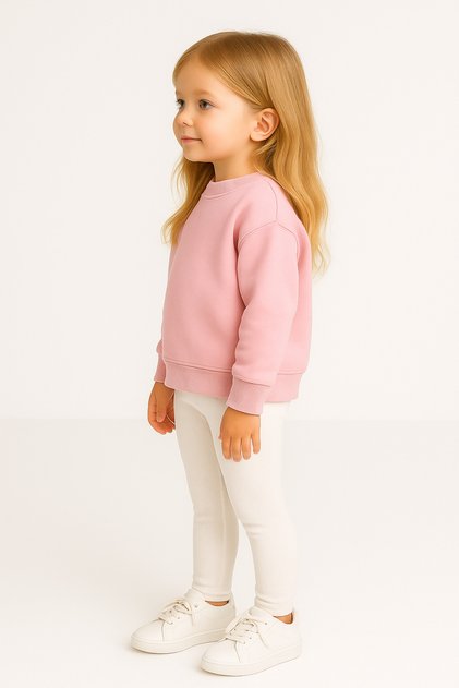 Girl's White Leggings with Bow Detail Corded Fabric Ages 2–7, Cotton