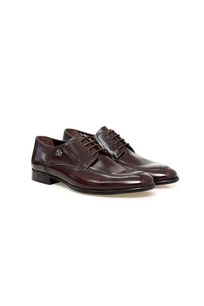 Brown Lace-Up Genuine Leather Men's Shoes