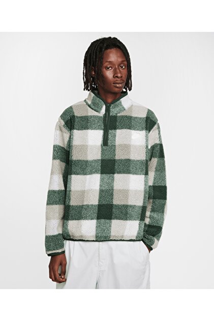 Nike Club Winterized Half-Zip erkek yeşil polar sweatshirt