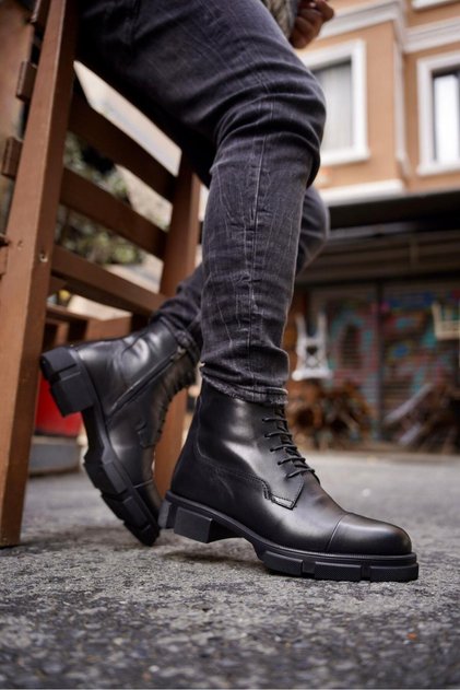 Rims Black Men's Leather Shoes
