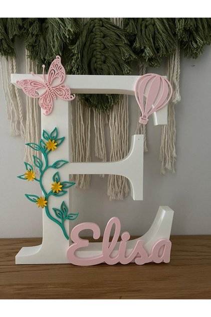 Kişiye Özel Harf İsim 23 cm- Masaüstü - Kapı süsü