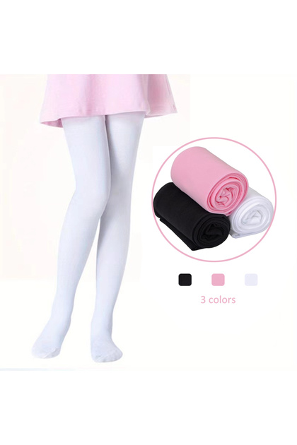 3-Pack Girls' and Baby Girls' Cotton Solid Color Tights