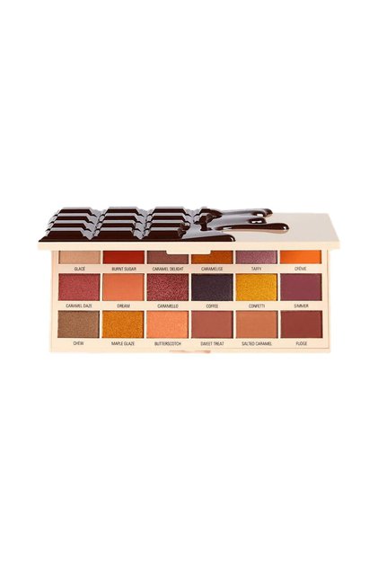 Makeup Revolution, I Heart, Paletă de farduri de pleoape, Caramel Nudes Chocolate, 18 nuanțe, 18 g
