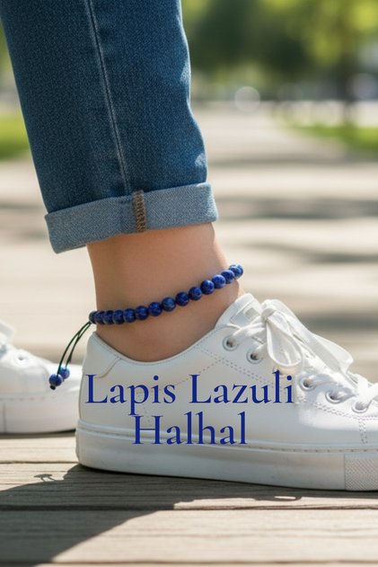 Lapis Lazuli Real Natural Stone Anklet Very Good Quality 6 mm Elegant