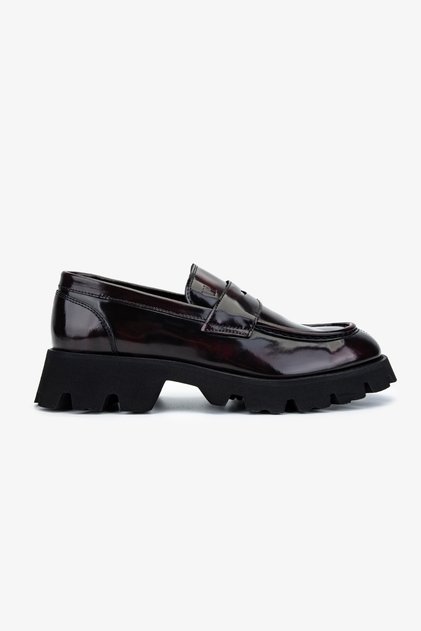 Erkek Hakiki Deri Bordo Loafer Ayakkabı