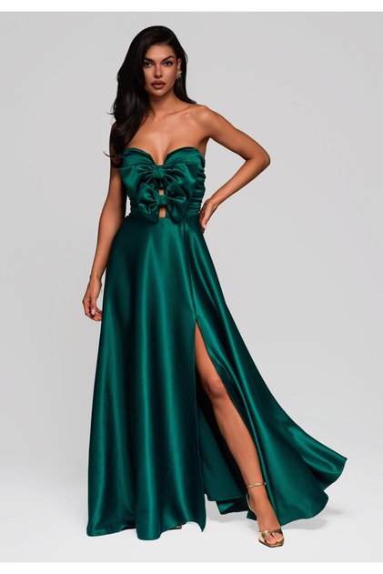 Rochie de seară LA-OM-DLR173 - verde sticlă